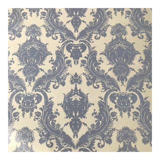 One Double Roll Tempaper Self Adhesive Wallpaper – Periwinkle and White For Sale