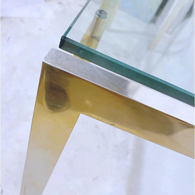Mid-Century Modern 1970s Vintage Metal and Glass Console Table For Sale - Image 3 of 9