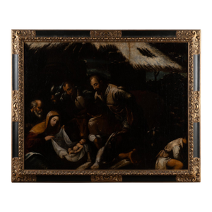17th Century Original Oil on Canvas Painting of the Adoration of the Magi, Spain