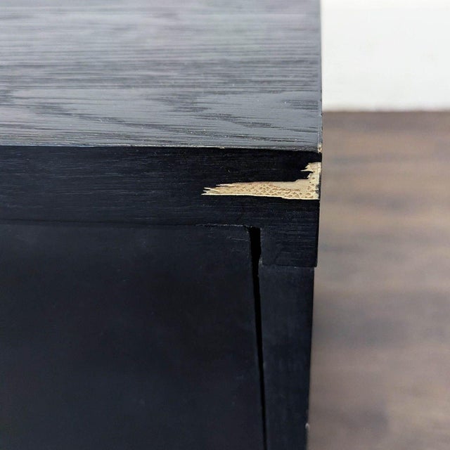 Wood Restoration Hardware Bezier Open Nightstand For Sale - Image 7 of 10