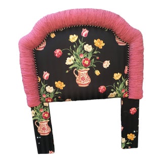 Custom Made Tulip Upholstered Twin Headboard For Sale