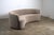 Gold Curved Crescent Sofa in Textured Taupe Fabric For Sale - Image 8 of 11