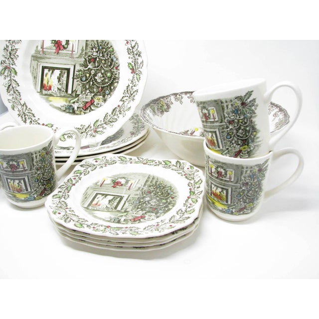 Vintage Johnson Brothers Merry Christmas Tree Holiday Dinnerware Set 13 Pieces Chairish