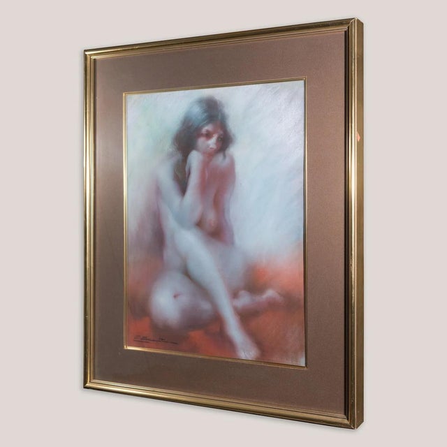 Seated Female Nude Study, 1980s, Pastel For Sale - Image 4 of 8