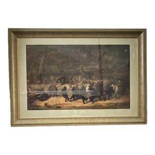 Late 20th Century Framed Art Print of 1870 Painting "The Bear Dance" by Wiliam Holbrook Beard For Sale