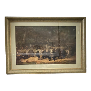 Late 20th Century Framed Art Print of 1870 Painting "The Bear Dance" by Wiliam Holbrook Beard