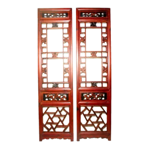 Antique Chinese Screen Panels, Cunninghamia wood; Circa 1800-1849 - A Pair