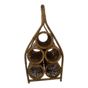 Mid 20th Century Rattan & Bamboo Wine Rack