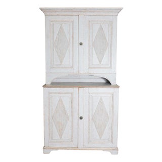 18th Century Swedish Gustavian Two-part Cabinet Circa 1790 For Sale