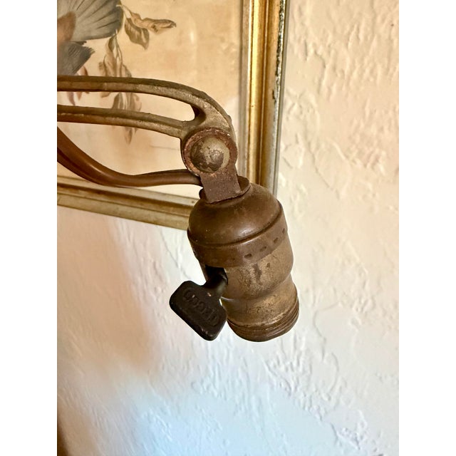 Art Deco Antique Rembrandt Art Deco Gold Floor Standing Bridge Arm Lamp 63" Green Spacers For Sale - Image 3 of 11