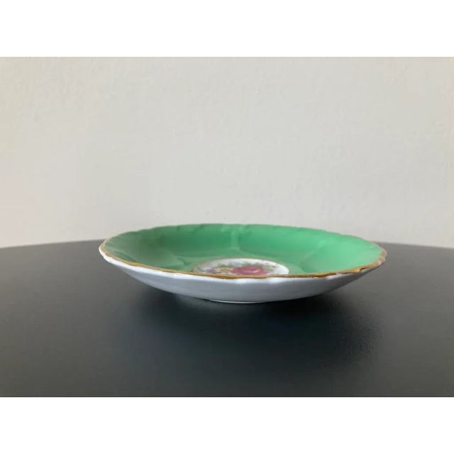 Victorian English Green and Rose Porcelain Jewelry Dish by Paragon For Sale - Image 10 of 12