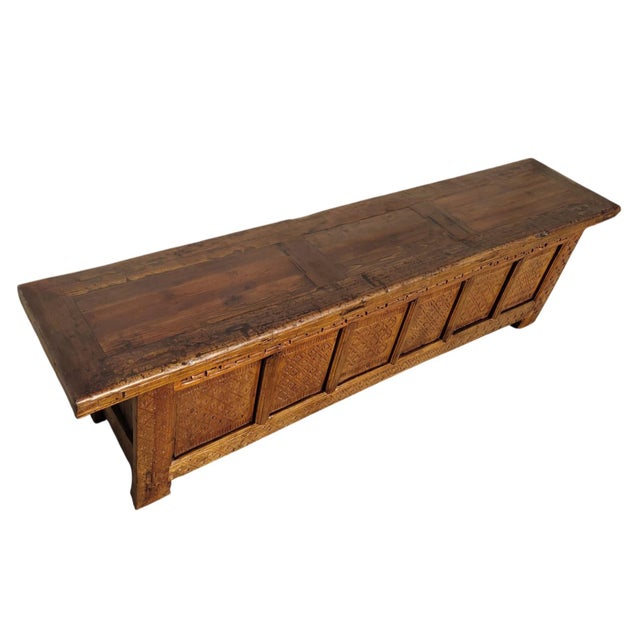 Early 19th Century 91" Long Hand Carved Poplar 6 Door Sideboard For Sale - Image 5 of 7