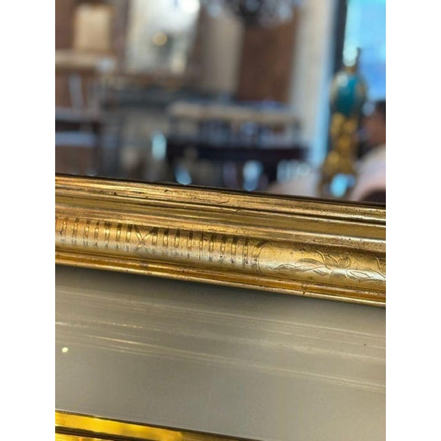 Wood French Louis Philippe Gold Leaf Arched Mirror For Sale - Image 7 of 7