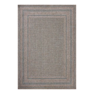 Amber Lewis x Loloi Topanga Natural / Teal 3'-11" x 5'-11" Accent Rug For Sale