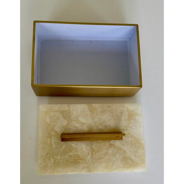 Modern Revelation Modern Quartz and Satin Brass Box For Sale - Image 3 of 3