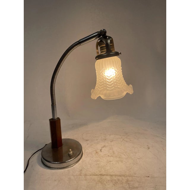 Brown Folding Table Lamp, 1950s For Sale - Image 8 of 9
