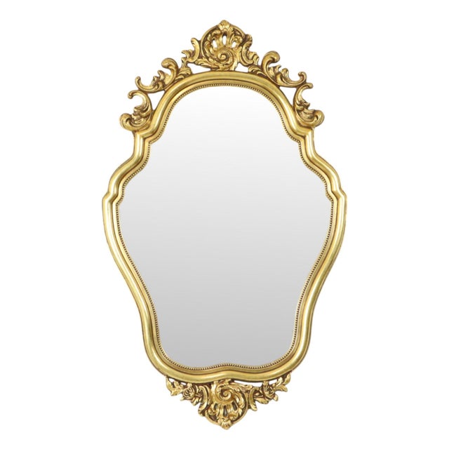 French Gold Leaf Gilded Crested Mirror, 1950s For Sale - Image 15 of 15