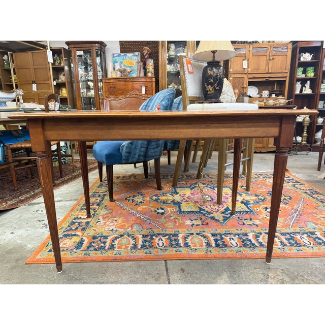 Vintage Checkerboard Wood Inlay Game Table For Sale - Image 9 of 9