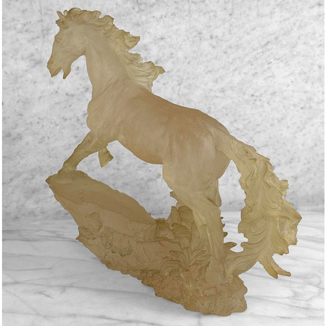 1980s Vintage 15" Italian Equestrian Horse Resin Sculpture For Sale - Image 5 of 10