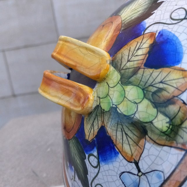 Ceramic Vintage Biscotti Jar, Cachi E Limoni Deruta Majolica Lidded For Sale - Image 7 of 15