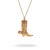 Metal Western Spirit Cowboy Boot Gold Vermeil Necklace For Sale - Image 7 of 7
