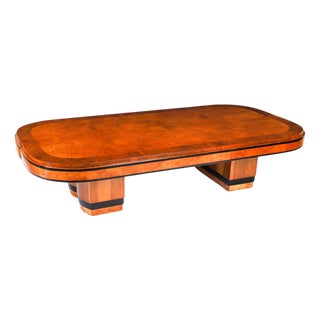 Antique Art Deco Burr Walnut Coffee Table, 1920s For Sale