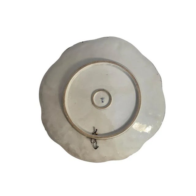 Hand-crafted and decorated ceramic plate, Capodimonte, 19th-20th century Refined ceramic plate, Capodimonte manufacture,...