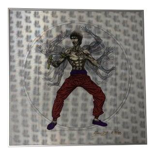 Keng Lau Signed and numbered 3/35 Pop Art Holographic 3D image of Bruce Lee For Sale