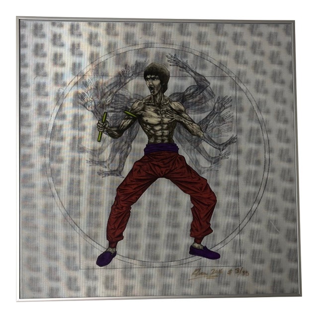 Keng Lau Signed and numbered 3/35 Pop Art Holographic 3D image of Bruce Lee For Sale