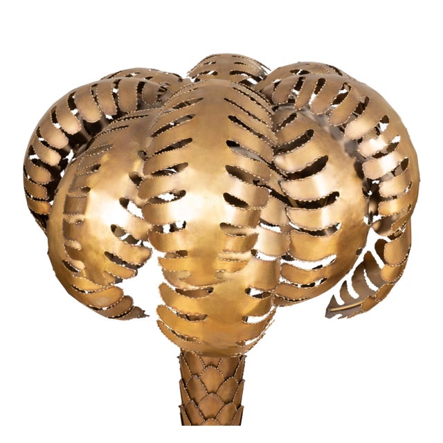 Large Maison Jansen Brass Palm Tree Lamp For Sale - Image 10 of 10