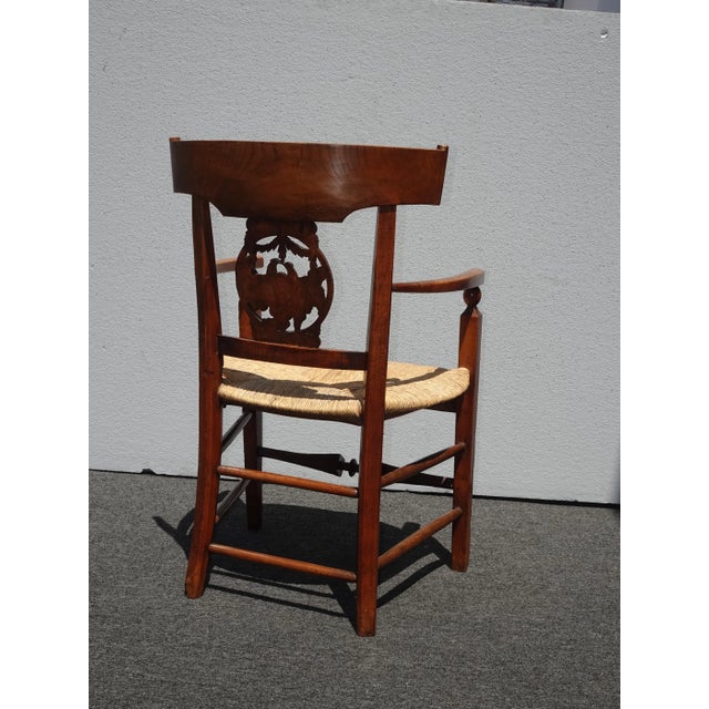 1950s Vintage French Country Carved Lovebirds Backrest Accent Chair For Sale - Image 4 of 12