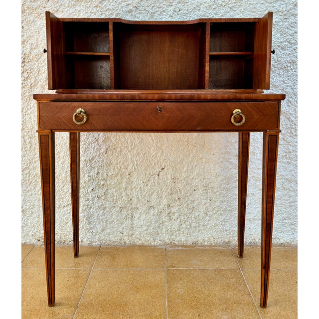 Spanish Writing Desk With Upper Cabinets, 1940s For Sale - Image 4 of 18