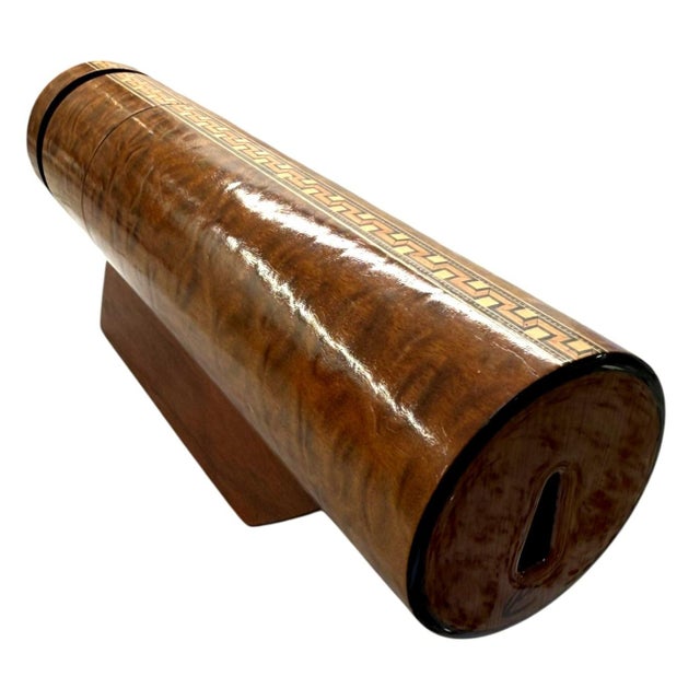 Mark & Carol Reynolds Kaleidovisions Signed Inlaid Wood Kaleidoscope W/ Stand For Sale - Image 4 of 10