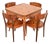 Italian Louis XVI Kingwood Inlaid Marquetry Flip Top Game Table With Four Chairs For Sale
