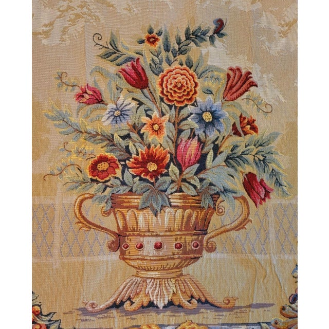 French Country Vintage French Tapestry Wall Hanging For Sale - Image 3 of 7