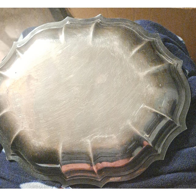 #6312 Chipendale vintage international silver company 1950s heavy scalloped serving dish minor ware, rare piece of...