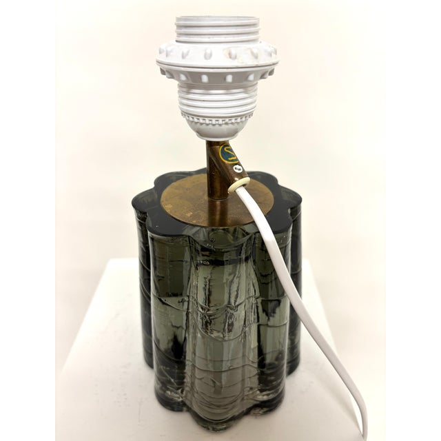 Metal Scandinavian Glass Table Lamp by Reijmyre Glasbruk, 1950s For Sale - Image 7 of 10