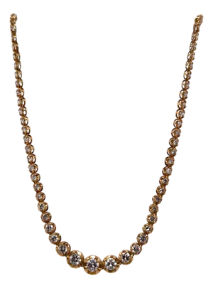 18ct Yellow Gold Diamond Tennis Necklace 3.00ct 8.3g