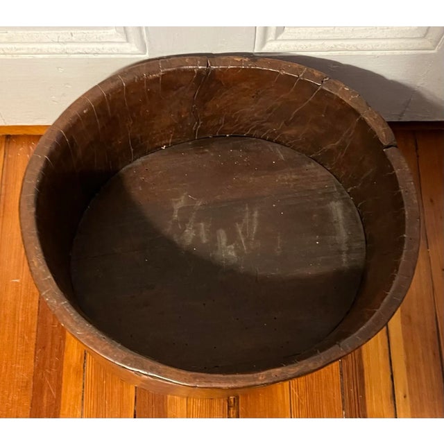 Large Antique 19th Century Treen Burl Wood Jardiniere Planter Bowl Carved From a Tree Trunk For Sale - Image 4 of 12