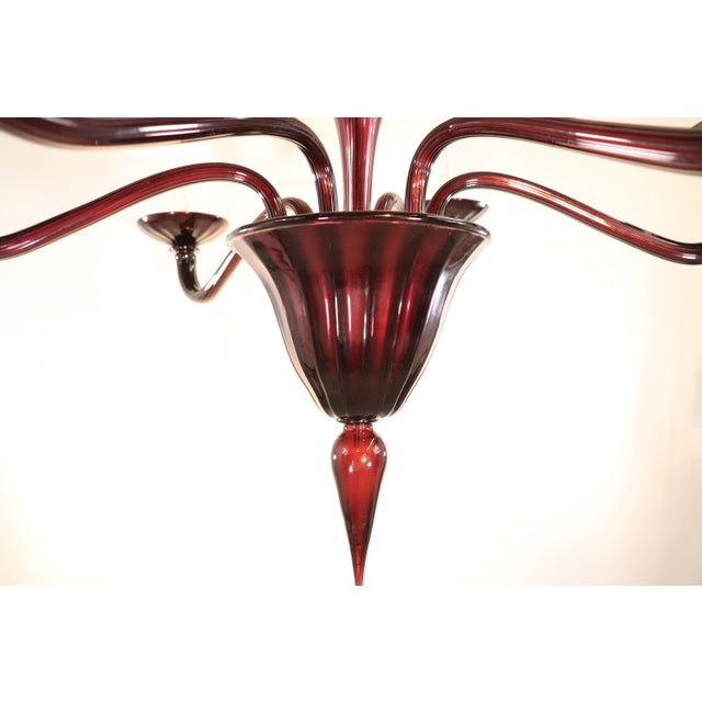 Mid-Century Large Aubergine Murano Glass Silver Gilt For Sale - Image 9 of 12