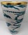Italian European Oversized Teal Swirl Ceramic Vase With Gold Rim For Sale - Image 4 of 7