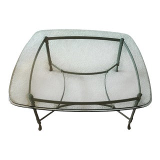 Late 20th Century Attributed to LaBarge Neoclassical Glass Coffee Table in Custom Château Grey Finish For Sale