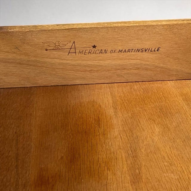 1960s American of Martinsville Walnut & Cane Nightstand / Side Table For Sale In New York - Image 6 of 8