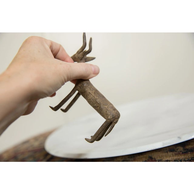 Mid 20th Century Vintage African Bronze Antelope For Sale - Image 5 of 6