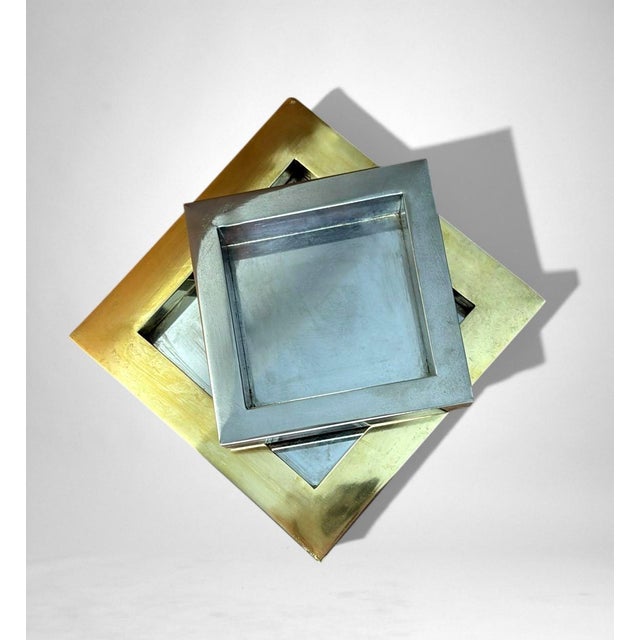 Romeo Rega Style Italian Steel and Brass Ashtray For Sale - Image 12 of 17