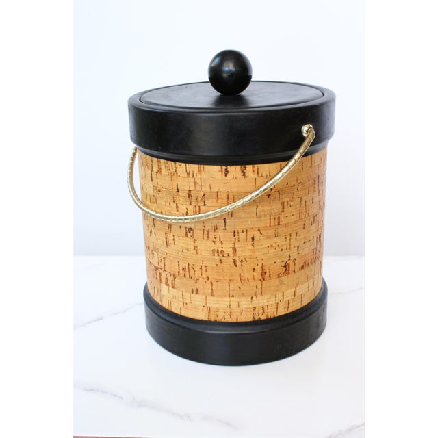 Mid-Century modern Kraftware N.Y.C Ice Bucket. Stylish 1960's Cork & Black Vinyl. WE COMBINED SHIPPING If you purchase...
