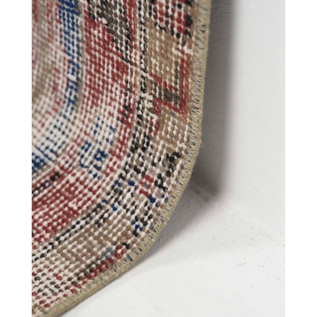 Textile 1970s Vintage Turkish Oushak Handmade Wool Cotton Red Area Rug For Sale - Image 7 of 11