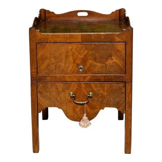 Antique Georgian English Bedside Table or Nightstand For Sale