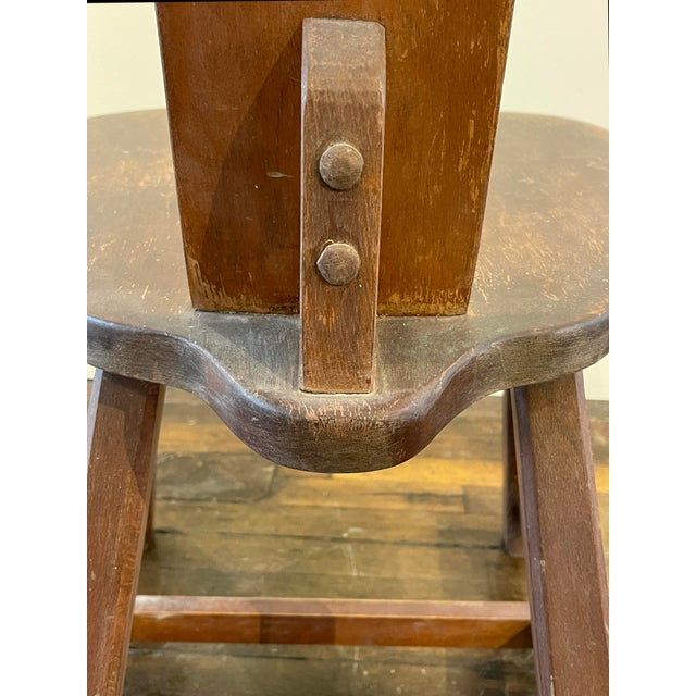 Wood Mid 20th Century T-Chair Brutalist Chairs, Two Available For Sale - Image 7 of 9
