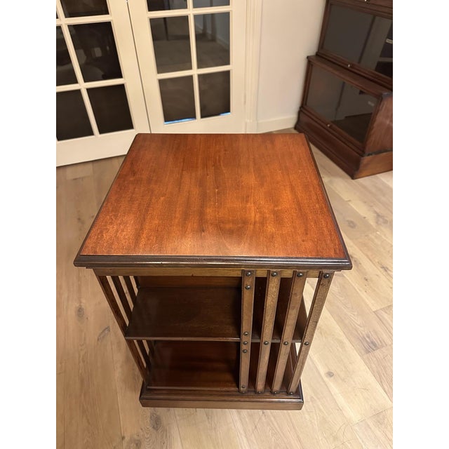 Antique Revolving Bookcase in Mahogany, 1890s For Sale - Image 3 of 10